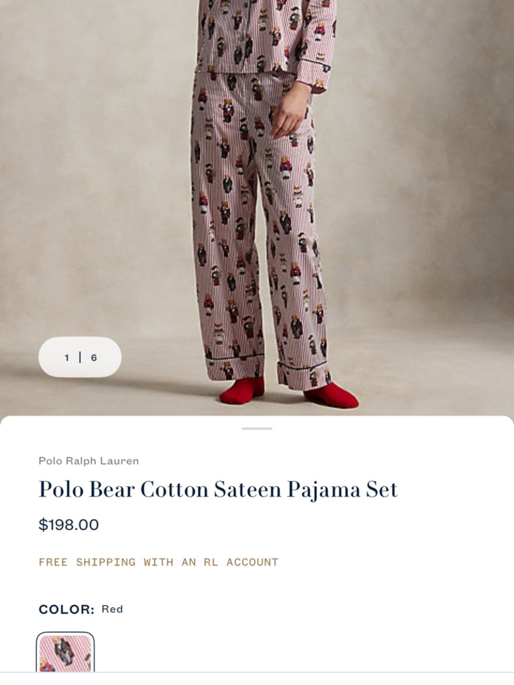 Polo Ralph Lauren Polo Bear Cotton Sateen Pajama Set - Picture 9 of 9